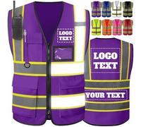 Custom Safety Vest High Visibility Reflective Personalised Logo Vests with Pockets Hi Vis Men Women 2 Two Tone Construction Work