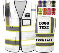 Custom Safety Vest High Visibility Reflective Personalised Logo Vests with Pockets Hi Vis Men Women 2 Two Tone Construction Work