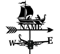 Custom Sailboat Metal Weather Vane Personalized Name Weathervane Wind Direction Indicator Outdoor Decor for Lake House Yard Patio Farmhouse, Housewarming Gifts
