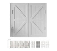 Custom Saloon Doors with Hinges - Swinging Cafe Bar Door, Two-Way Open/Auto Close Solid Wood Kitchen Partition for Stairs & Bedroom Entrance, 36" White