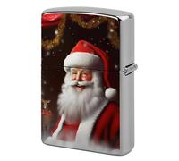 Custom Santa Christmas Zoom Lighter Case Personalized Metal Lighter Cover Holder Reusable Shockproof Protective Lighters Without Insert Gift for Men Women Dad Husband