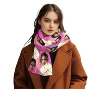 Custom Scarfs with Photos Text, Custom Face photo Scarfs, Winter Warm Thick Scarf Stole Blanket Cape Christmas Birthday Gifts, Customized Soft Large Beach Shawls For Women Men, 35x173cm