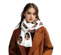 Custom Scarfs with Photos Text, Custom Face photo Scarfs, Winter Warm Thick Scarf Stole Blanket Cape Christmas Birthday Gifts, Customized Soft Large Beach Shawls For Women Men, 35x173cm