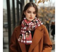 Custom Scarfs with Photos Text, Custom Face photo Scarfs, Winter Warm Thick Scarf Stole Blanket Cape Christmas Birthday Gifts, Customized Soft Large Beach Shawls For Women Men, 35x173cm