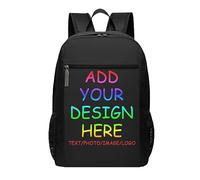 Custom School Backpack for boys girls Personalised Durable Backpack Add Your Photos Text Logo Men Women Customized Student Bookbag for Travel, Work and School