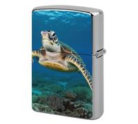 Custom Sea Turtles Lighter Case Personalized Metal Lighter Cover Holder Reusable Shockproof Protective Lighters Without Insert Gift for Men Women Dad Husband