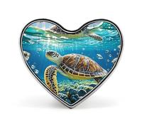 Custom Sea Turtles Painting Lapel Pin Aluminum Alloy Button Badge Personalized Heart Exquisite Brooch Classic Mini Pin for Backpacks Hat Suit Jacket Decoration
