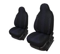 Custom Seat Covers Protective Covers Pilot Seats Driver & Passenger Set Compatible with Motorhome Fiat Ducato, Pössl, Knaus, Adria, Carthago, Pilote Laika WPL406 Black/Blue Stitching