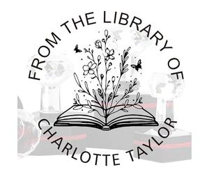 Custom Self-Inking Book Stamp with Floral Design, Personalized 'from the Library of' & Name Stamp, Ex Libris Gift for Book Lovers, Teachers, Reinkable for Home & Business Use