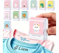 Custom Self-Inking Name Stamp for Clothing, Quick Dry Waterproof Fade Proof | Personalized Kids Stamp with Clear Window, Washable & Fade Resistant, School Uniform Labeler, Easy Press, Reusable for School