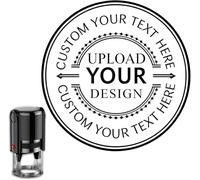 Custom Self-Inking Signature Logo Stamp, Personalized Rubber Stamp for Business & Office, Return Address Name Stamp, Multiple Colors and Sizes