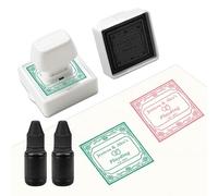 Custom Self-Inking Stamp - Personalised Logo & Text - Clear & Crisp Impression - Business Rubber Stamp for Office or Personal Use (Square)
