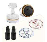 Custom Self-Inking Stamp - Personalised Logo & Text - Clear & Crisp Impression - Business Rubber Stamp for Office or Personal Use (Round)