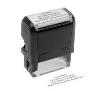 Custom Self-Inking Stamp - Personalized Rubber Stamp for Address, Office, Business - Choose from 18 Ink Colors and Colourful Stamp Device (UP to 4 Lines)