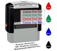 Custom Self-Inking Stamp Up to 3 Lines Personalized Text Stamp for Office, Teacher, Address & Business Customized Label Stamps Choose Font, Ink Color,for Personal & Professional Use