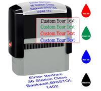 Custom Self-Inking Stamp Up to 4 Lines Personalized Text Stamp for Office, Teacher, Address & Business Customized Label Stamps Choose Font, Ink Color,for Personal & Professional Use