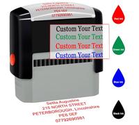 Custom Self-Inking Stamp Up to 5 Lines Personalized Text Stamp for Office, Teacher, Address & Business Customized Label Stamps Choose Font, Ink Color,for Personal & Professional Use