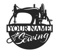 Custom Sewing Metal Sign,Sewing Room Sign Decor,Floral Sewing Metal Wall Art,Personalized Sewer Name Sign,Quilting Sign,Gift for Grandma,Mothers Day Gift (Style-1)