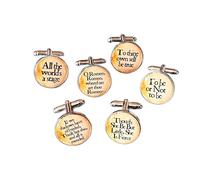 Custom Shakespeare Quote Cufflinks | Literary Gift for Groomsmen, Actors & Readers | Choose Matching or Mixed Quotes | "To Be or Not To Be" & More