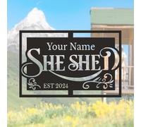 Custom She Shed Metal Sign, Personalized Name Wall Art, Rustic Garden Shed Decor, Mom Cave Gift Idea, Women's Retreat Sign, Birthday or Mother's Day Present (Style-2)