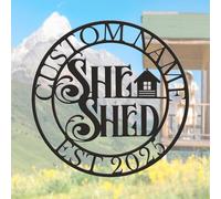 Custom She Shed Metal Sign, Personalized Name Wall Art, Rustic Garden Shed Decor, Mom Cave Gift Idea, Women's Retreat Sign, Birthday or Mother's Day Present (Style-3)