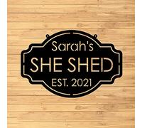 Custom She Shed Metal Wall Sign - Personalized She Shed Metal Wall Art - She Shed Metal Wall Decor - Gift for Wife - Custom Name Sign - Indoor Sign