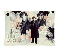 Custom Sherlock Holmes Pillowcase 20x36 Rectangle Soft Cotton Zippered Pillow Case Two Sides Pattern Printed