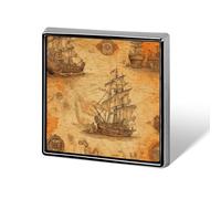 Custom Ship And Compass Lapel Pin Aluminum Alloy Button Badge Personalized Exquisite Brooch Classic Mini Pin 0.7" X 0.7" Inch for Backpacks Hat Suit Jacket Clothing Decoration