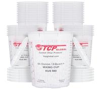 Custom Shop Paint Mixing Cups Plastic Measuring Cup Epoxy Resin, Disposable or Reusable, 64-Ounce (2-Quarts) - Pack of 36 - Graduated, Mixing Ratios, Automotive Painting Acrylic Art Crafts