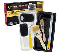 Custom Shop Texture Paint & Bedliner Roller Accessory Application Kit with Chip Brushes, Roller Frame, 2 Roller Covers, Tray & Liner - Roll-On Custom Coat Truck Bed Liner Coating Create Texture Effect