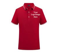 Custom Short Sleeve Polo Shirts Men Women Personalized Personal Company Group Your Own Design Logo/Image/Text Printed Summer DIY T Shirt Tops Color4,XL