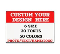 Custom Sign,Customizable with Photos, Text, Names, or Logos, Outdoor Metal Sign Personalized Signs for Business, Office, Home, Road Signs, Garden Signs, Parking Signs, Decorative Signs