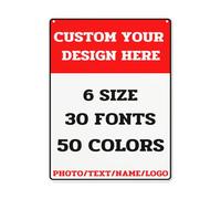 Custom Sign,Customizable with Photos, Text, Names, or Logos, Outdoor Metal Sign Personalized Signs for Business, Office, Home, Road Signs, Garden Signs, Parking Signs, Decorative Signs