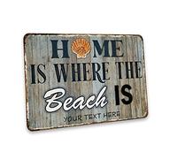 Custom Sign Home is Where The Beach Is Beachhouse Décor Summer Décor Beach Town Personalized Sign Your Text Here 208122002012
