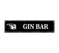 Custom Sign, Personalized Street Signs, Gin Bar Directional Gifts, 4 x 16 Inch, Waterproof, Choose Color And Customize With Your Text, Decor For Room, Household, Indoor, 10x40cm