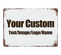 Custom Signs Design with Your Own Image/Logo/Text Metal Sign Vintage Style for Wall Outdoor Road Tin Signs Decor Indoor Gift Business Yard (Horizontal-8x12 Inch)