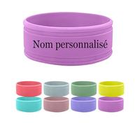 Custom Silicone Bottle Label Custom Water Bottle Name Label, Label for Bottles, Silicone Anti-Slip Insulation (Purple Pink)