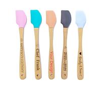 Custom Silicone Spatulas, Customise Patterns & Names, Non-Stick Mini Kitchen Tool, Fashionable Wooden Handle Baking Tool, Engraved Cooking Baking Cook Kitchen Personalised Gift Ideas