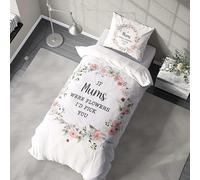 Custom Single Duvet Cover - If Mums Were Flowers I’d Pick You Quote - Change Background Colour - Mother’s Day or Birthday Gift - Optional Matching Pillowcase - Sentimental Bedding for Mum
