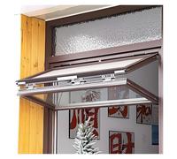 Custom Size Aluminum Concession Window, Folding Sliding Serving Window with Reinforced Glass, Lockable Flush Mount Vertical Fold-Up Design for Restaurant, Milk Tea Store, Coffee((WXH)135x65cm)