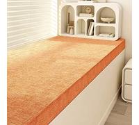 Custom Size Bay Window Seat Cushion, Indoor Washable 2 3 Seater Bench Cushions with Zipper, Long Chair Seat Pad with Non-Slip Bottom for Dining Bench Sofa,Orange