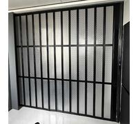 Custom Size Black Concertina Folding Door - 60-204 cm Wide Accordion Room Divider with Hardware, Extra Wide Multifold Bifold Design, Invisible Pleated Sliding Gate (96 x 203 cm)