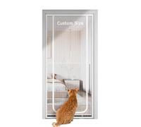 Custom Size Cat Door Screen Anti Mosquito Fly Curtain Nets, Insects Protection Mesh Pets Proof Screen Doors with Zipper, Prevent Pet Escape Door Curtains (W*H:80 * 200cm)