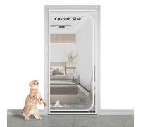 Custom Size Cat Screen Door Partition Mesh, Pet Proof Door Netting with Zipper for Living Room Bedroom Kitchen Patio, Self Adhesive Balcony Safety Mesh (W*H:80 * 200cm)