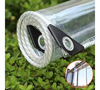 Custom Size Clear Tarps With Metal Grommets, Heavy Duty Waterproof PVC Transparent,for Greenhouse Plant Cover,Tarpaulin Clear Vinyl, 0.3mm Clear Awning, Patios, Porch, Screen Rooms, Gazebos