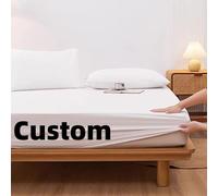Custom Size Fitted Sheets, Bespoke Mattress Cover, 100% Cotton, Cut to Fit Odd Size/Shape, Tailored Seat Cushion Cover Elastic Protector, Made to Measure Replacement Sheet, Multi-Fabric