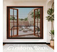 Custom Size Fly Screens for Windows, Two-Way Zipper Cat Proof Window Screen, Self-Adhesive No-Drill Installation, Nano Mesh Tear-Resistant - The Ideal Window Netting for Insects