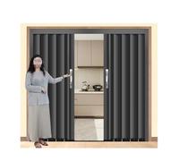 Custom Size Folding Sliding Door Accordion Door No Drill Folding Door with Simple Installation and Hardware for Office/Patio/Bathroom Entrance/Backyard, Aluminum(74x80in(191x203cm))