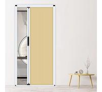 Custom Size Honeycomb Sliding Closet Doors - No Drill Room Dividers for RV & Home - Retractable Folding Shower Door with Aluminum Frame, Yellow, 35x80 in