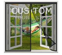 Custom Size Magnetic Window Screen - Tailored to Your Exact Window Frame Dimensions - DIY No-Drill Installation, Self-Sealing Mesh for Patio, Sliding & French Windows - Keep Bugs Out Naturally
